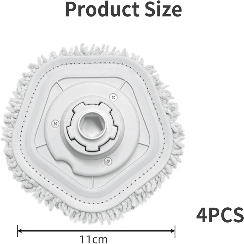 Paquete de cabezales de repuesto para Xiaomi Dreame W10/W10 Pro, Dreame W10/W10 Pro, para todo tipo de suelos, 4 unidades