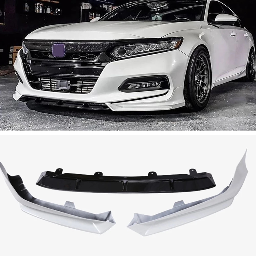 YOFER For Honda Accord 2018-2020 10th Gen Lower Side Air Splitter Cover Canard Guard & Car Front Bumper Spoiler Lip