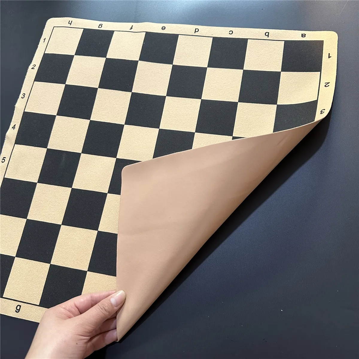 International Chess Board 34cm/13.39inch and 43cm/16.93inch Foldable Leather Fleece Material International Foldable Game Chess