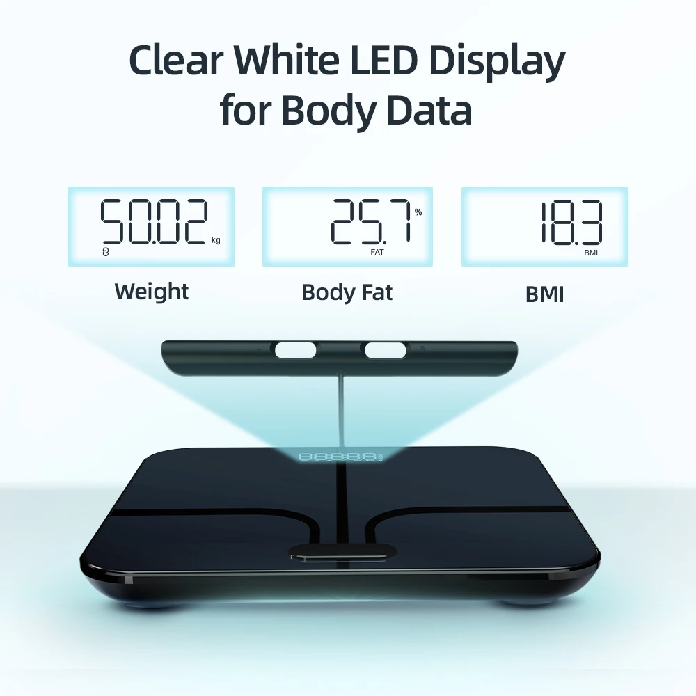 Measuring Voice Broadcast Smart Body Fat Scale 8 Electrodes Bioimpedance Scale Professional Body Composition Analysis Scale