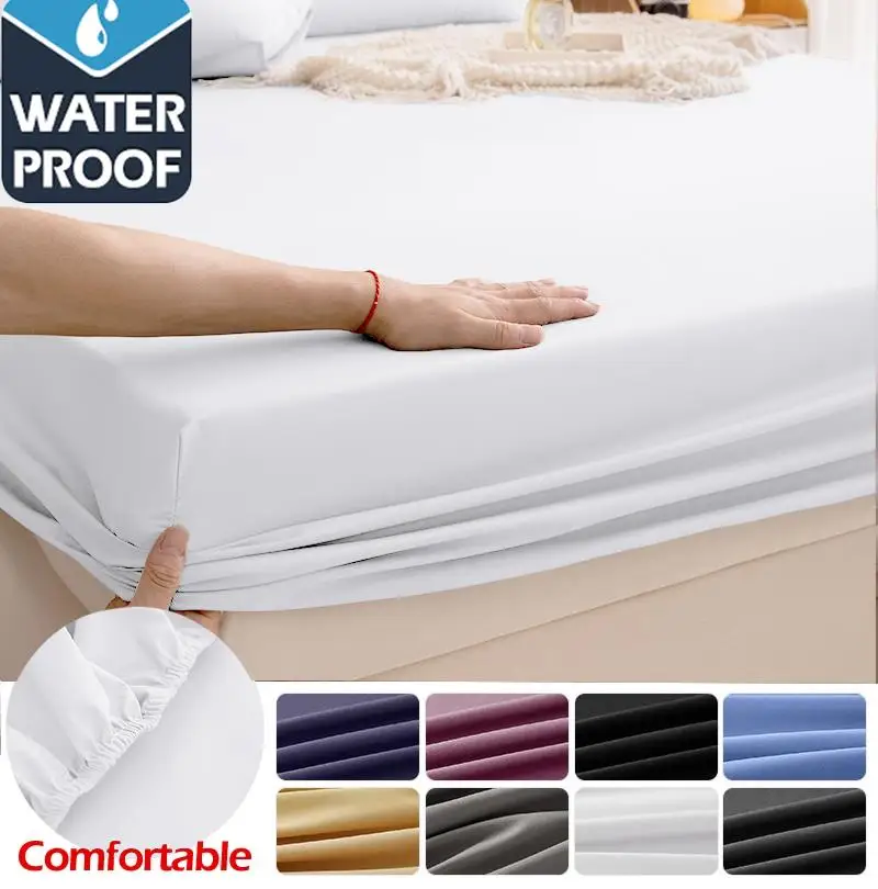 Real Waterproof Mattress Cover Soft Comfortable Breathable Bed Covers With Elastic Band bed Sheet Washable Queen King90/160x200