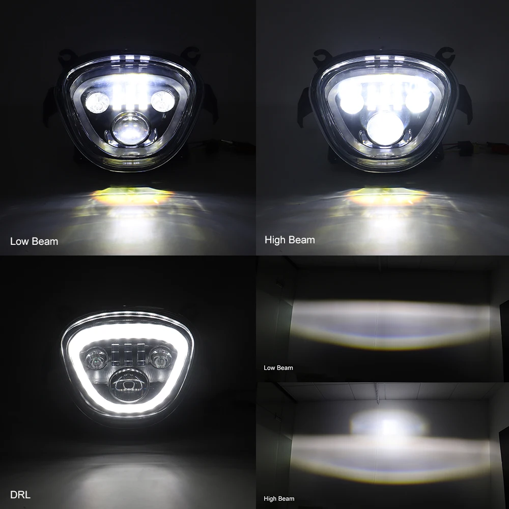 Afbeelding 6: Wukma M109R LED Koplamp Hoog/Dimlicht Met Halo DRL voor Boulevard M109R 2006-2019 Motorfiets Verlichting systeem