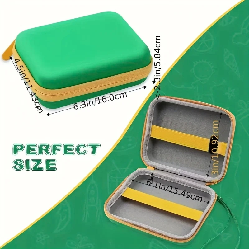 Green Hard Shell Card Storage Box - Durable PU Material, Portable Storage Magic, Ideal Birthday Gift, Card Storage Box