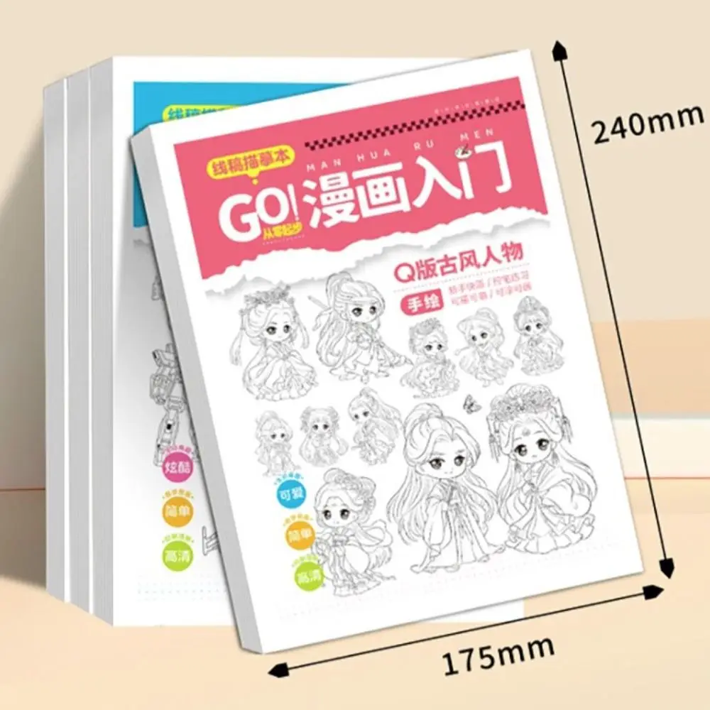 Novice Zero Basic Comics Hand Drawn Tutorial Book, Anime Drawing Book para meninos e meninas, estudando quadrinhos, 2pcs