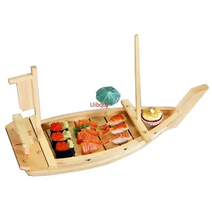 Bandeja De Sushi De Madeira, Cozinha Japonesa, Louça De Bambu, Sushi Boat, Prato De Sashimi, Barco De Gelo Seco, Ferramenta De Sushi 8 principais vendas barco de sushi madeira - №4