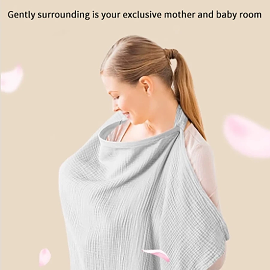 قطعة واحدة من غطاء الرضاعة الشاش، مريلة الرضاعة، غطاء عربة مقعد السيارة متعدد الأغراض، متعدد الألوان اختياري، غطاء رضاعة 100% قابل للتنفس، منشفة تمريض خارجية مضادة للتعرض عند الخروج. هدية مثالية للأم.