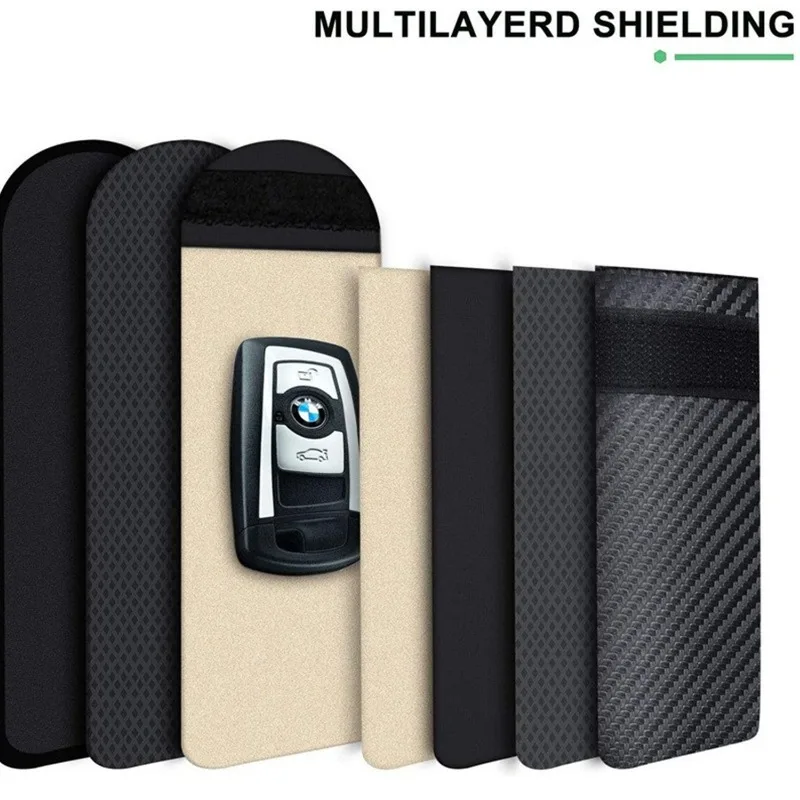 New Carbon Fiber RFID Car Remote Control Shielding Key Pack Double Shielding Signal Anti-theft and Anti-loss Car Accessories