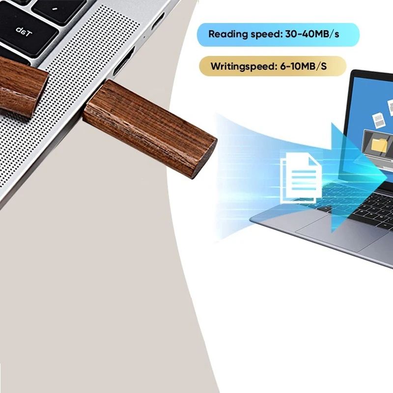 Wooden USB 2.0 Flash Drives 64GB Key Chain Pen Drive 32GB Portable Memory Stick Business Gift U Disk For Laptop USB Stick 16GB