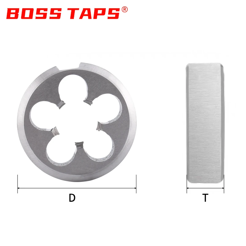 BOSS TAPS HSSE Metric Fixed Round Die M0.8 M0.9 M2 M3 M4 M5 M6 M8 M10 M12 UNC UNF 1/4 5/16 3/8 1/2 Thread Screw Threading Die