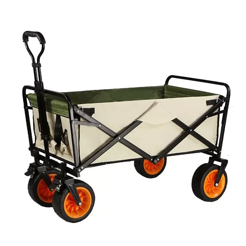 

Outdoor Picnic Beach Camping Wagon Camping Cart Trolley Garden Trail Foldable Collapsible Folding Utility Cart Wagon