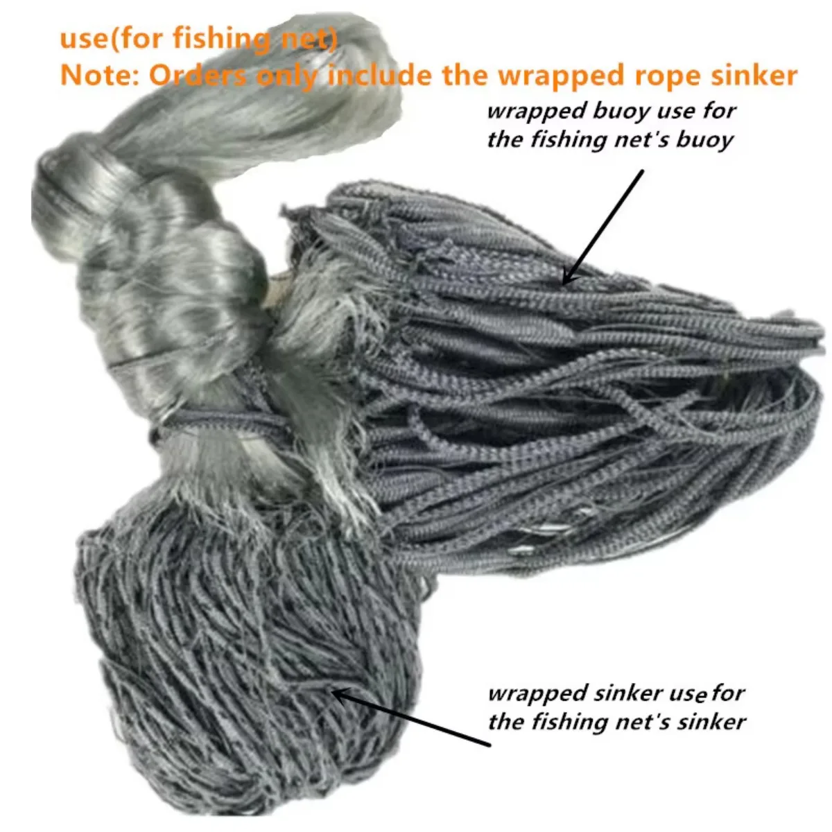 Red de pesca ponderada antienredos con plomo envuelto en cuerda - imagen 2