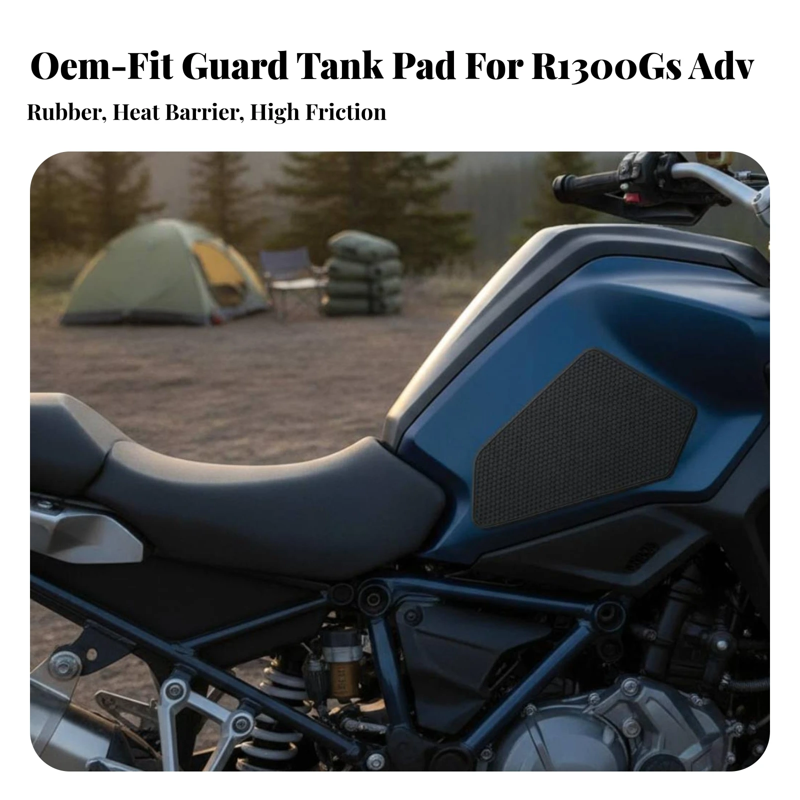2 Pieces Fuel Tank Side Pad Shielding Motorcycle Fuel Tank Knee Pad Slim Long-Lasting for Adventure Riders, Touring