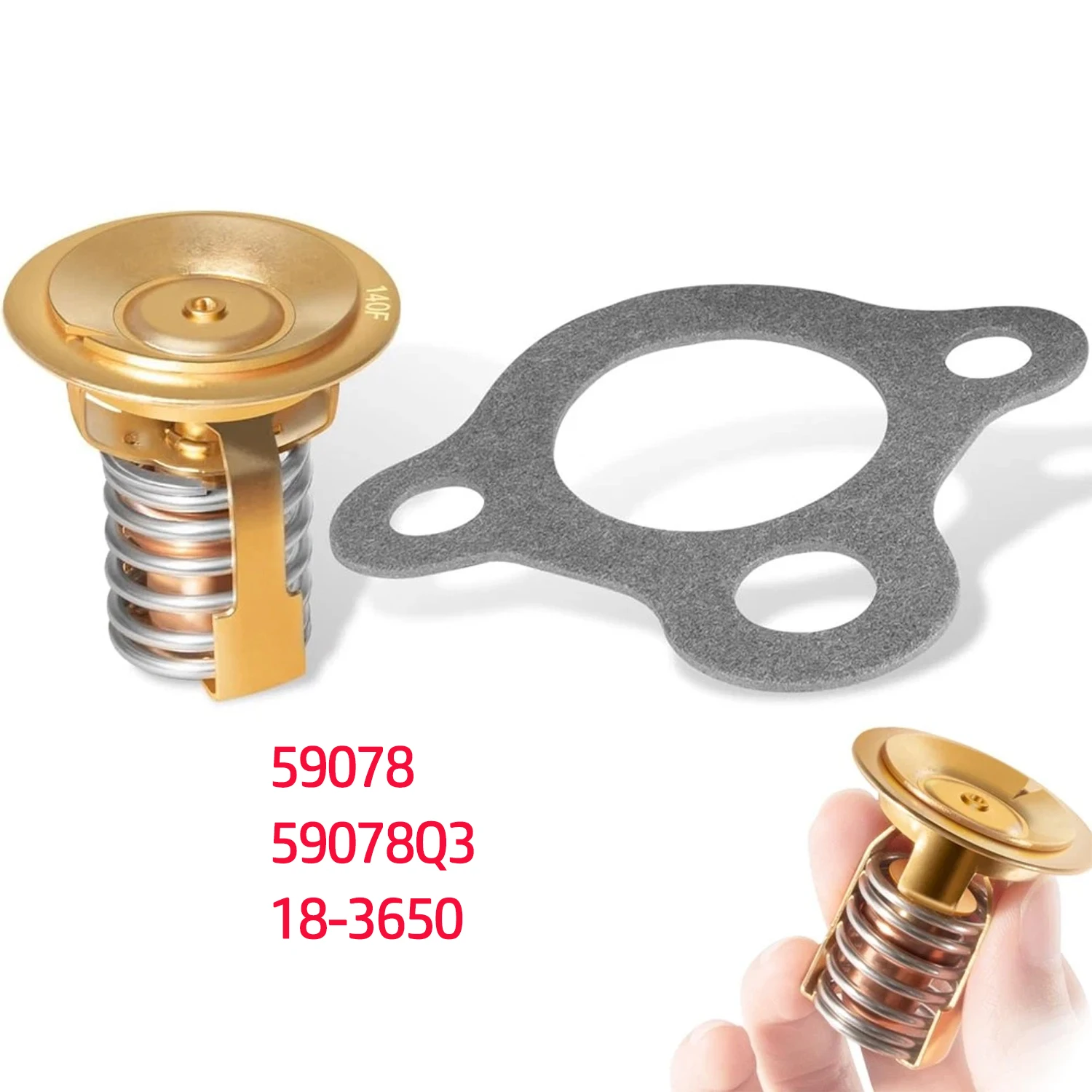 

Outboard Engines Ship Thermostat Kit (2 Pcs/Set) Fits for Mercury Marine Mercruiser 2.5 and 3.0 Replaces 59078 59078Q3 18-3650