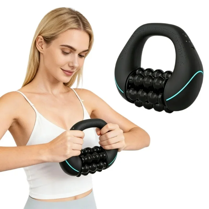 Rolling Percussive Massager for Whole Body Fatigue Relief Deep Tissue Muscle Recovery Rechargeable 3 Speed Powerful Spin Massage
