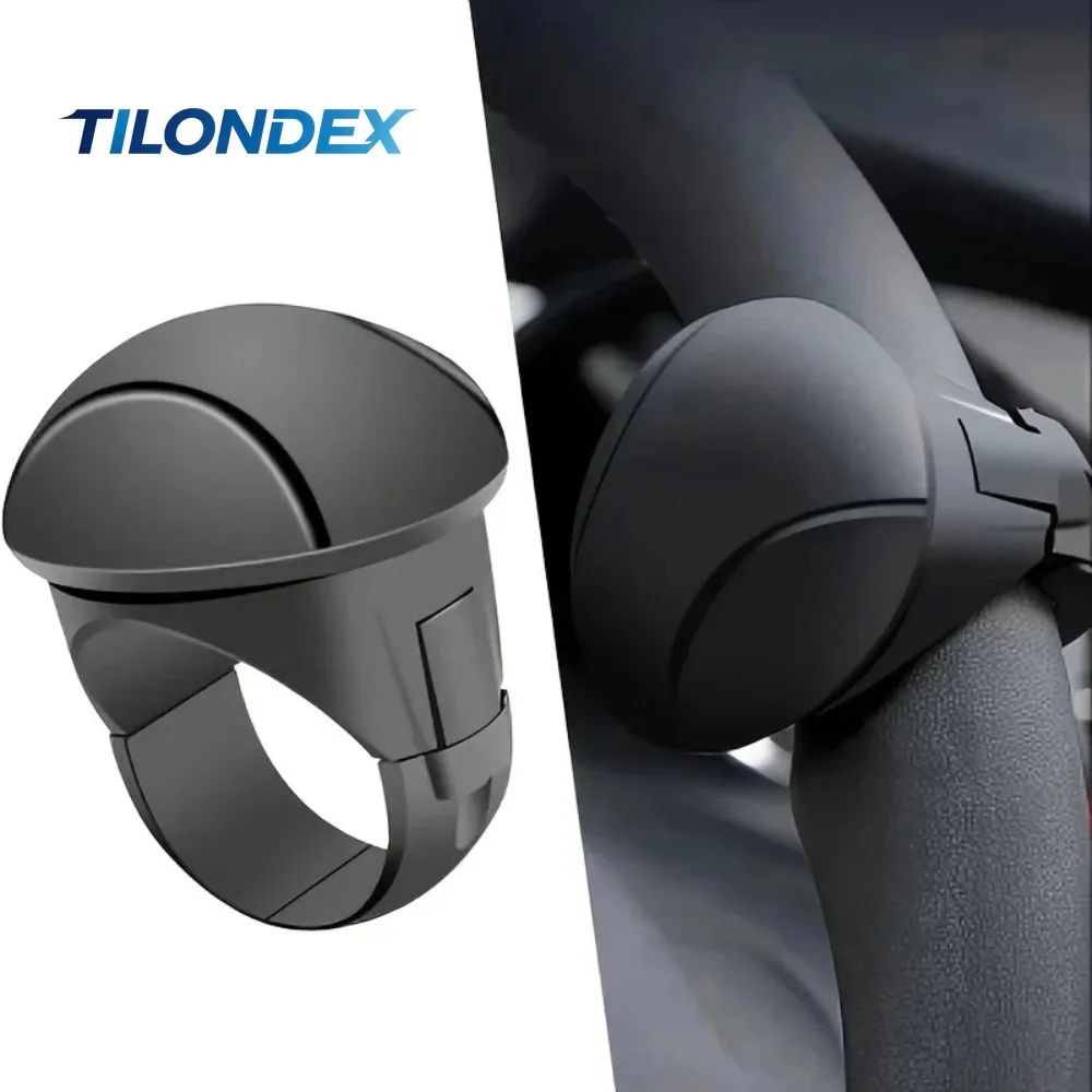 TILONDEX Silicone Steering Wheel Grip Easy-Grip Design 360° Smooth Rotation One-Hand Operation with Metal Bearing Non-Slip Grip
