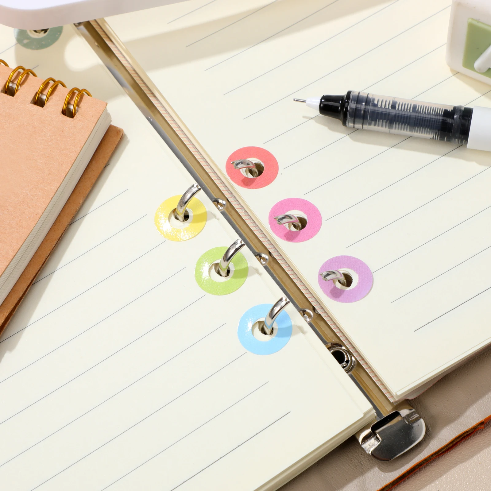 

12 Sheets Protective Sticker Labels Hole Punch Reinforcement Tear Resistant Circles Covers Loose Leaf Paper Repair Durability