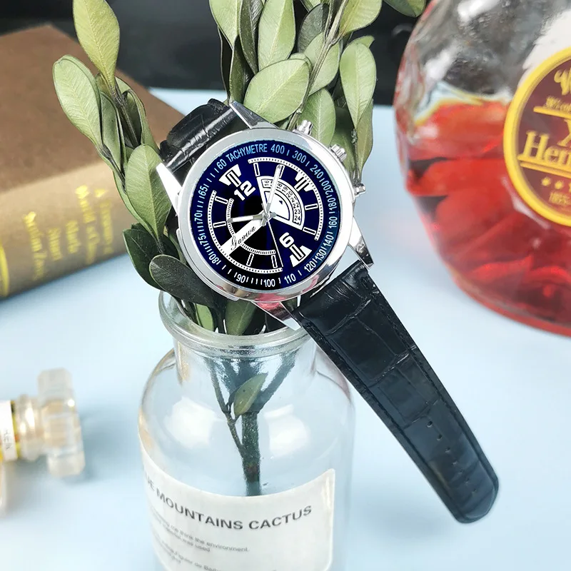 2026 Spring New Men's Watch Fashion Casual Blue Light Glass Quartz Belt Watch Diameter 42mm Thickness 9mm