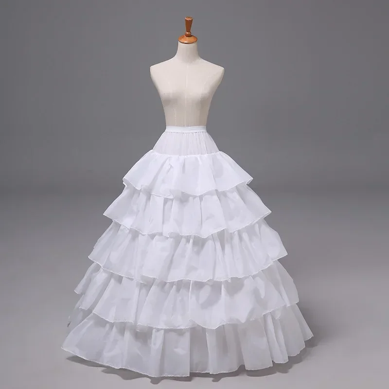 

5 Layer 4 Hoop Petticoat For Wedding Evening Gown Crinoline Ball Gown Skirt Slip Bridal Underskirt Real Image Accessories