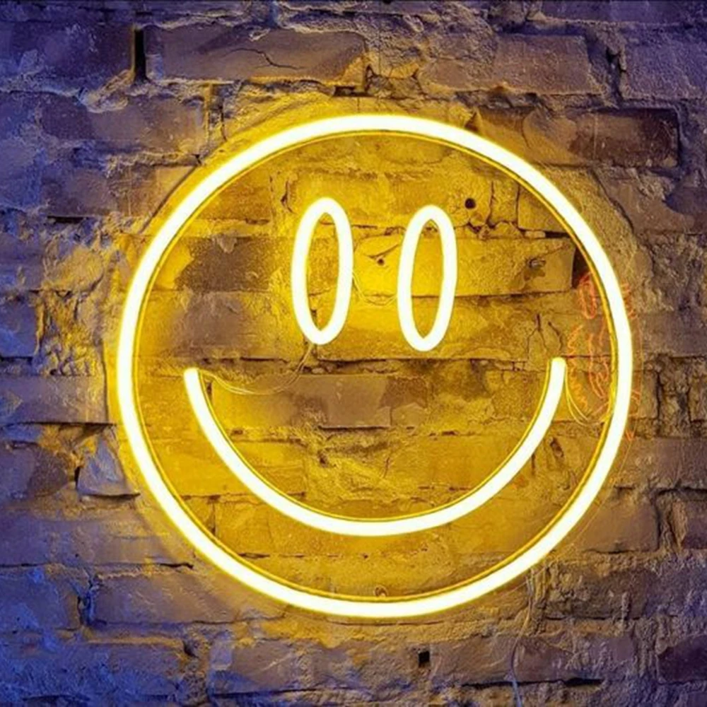 Smile Neon Sign Custom For Kid  Room Decor  DIY LED Light Sign Personalized Free Design  Business Logo Custom Smile neon light