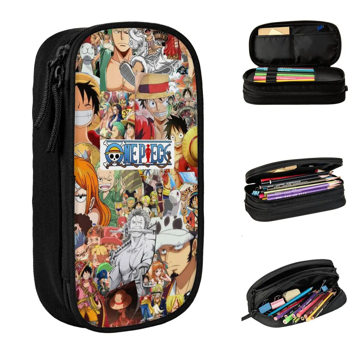 

Cute Luffyed Zoros Choppers Anime Pencil Case Pencil Box Pen for Student Large Storage Bag School Supplies Gift Stationery