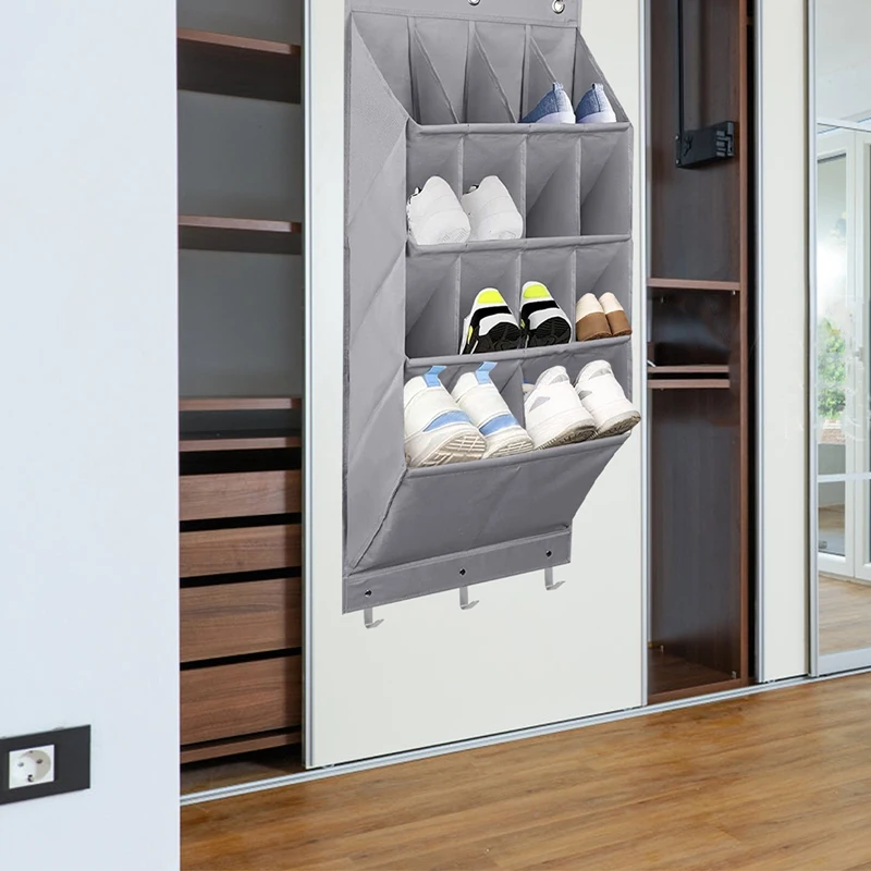 Door Shoes Organizer Rack Shoes Rack 14 Grid For Room Over Door Hanging Storage Holder Bedroom Shoes Storage Bag