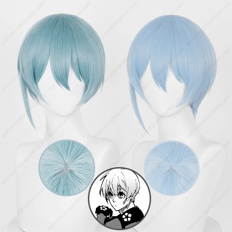 Anime Hiori Yo Cosplay Wig 28cm Light Blue Short Wigs Heat Resistant Synthetic Hair Halloween Party