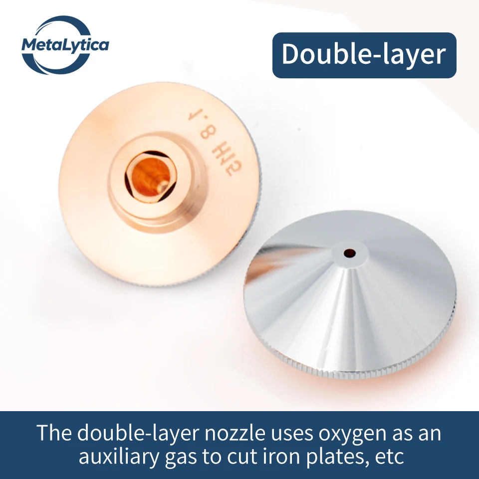 Fiber Laser Cutting Nozzle Single Double Chrome Layer D32 M14 H15 Caliber 1.5/1.8/2.0/2.5/3.0/3.5mm Precitec Bodor Raytools WSX