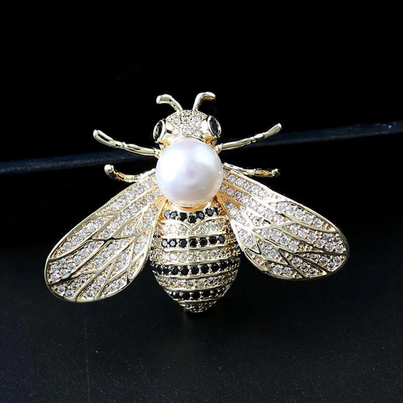 1PC Insect Series Brooch Delicate Little Bee Brooches Crystal Rhinestone Pin Jewelry