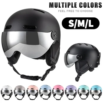 Winter Ski Helmet with Goggles Outdoor Ski Helmet Safety Skiing Snowboard Snow Skateboard Motorcycle Helmet for Women Men Kids