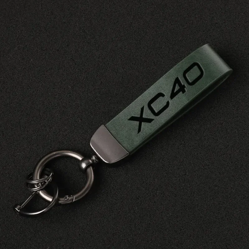 Volvo XC40 Luxury Genuine Leather Keychain Car Key Ring Holder Jewelry Custom Gift For Volvo XC40 Car Accesorios