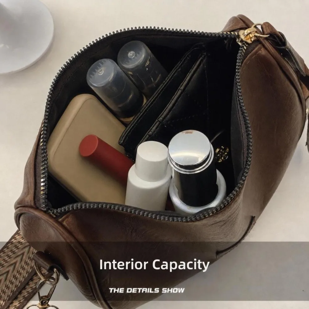 Robuste Retro-Umhängetasche aus PU-Leder, lässige Handtasche mit großer Kapazität, vielseitige Messenger-Tasche für Damen – Detail 2