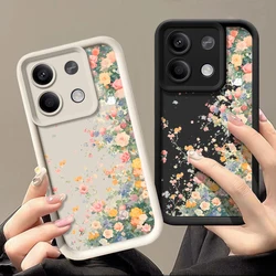 Shockproof Pink Flowers Case For Xiaomi Redmi Note 13 12 14 Pro 5G 4G 11 11s 10 11T 13T Poco F6 X6 X5 Pro Silicone Bumper Cover