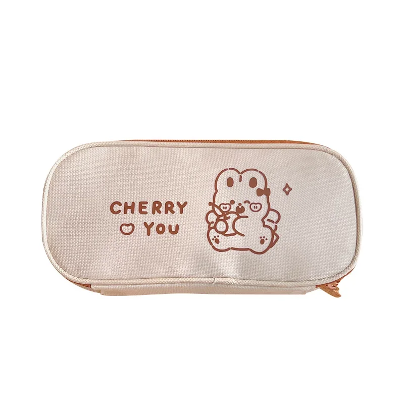 Canvas Large-capacity Pen Bag Aesthetic School Cases Kawaiii Stationery Pencil Pouch Kawaii Supplies Korean Organizer Pencilcase