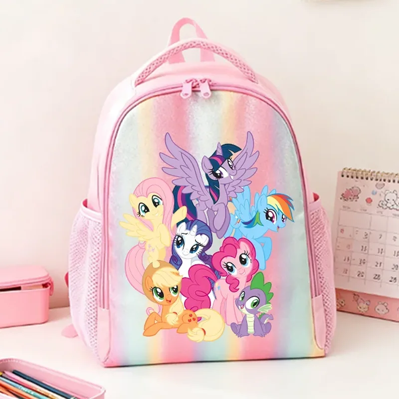 Mochila My Little Ponys con estampado de dibujos animados de Anime Kawaii, mochila con estampado de arcoíris, mochila escolar de gran capacidad para estudiantes, mochila de viaje, regalo de cumpleaños