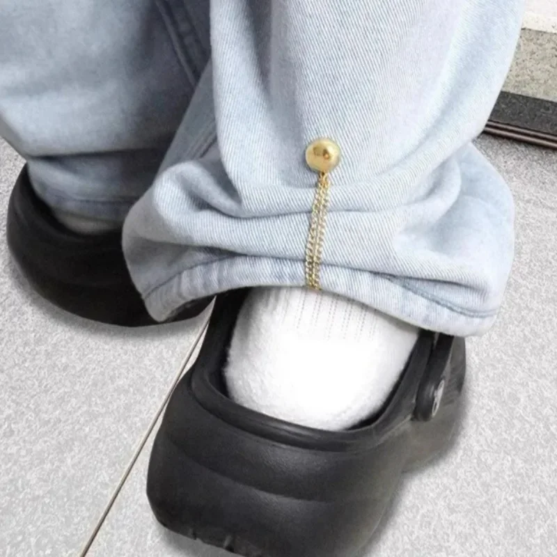 Pants Hem Fixed Magnetic Clip Trousers Clothing Clip with Chain Cuff Magnet Pin Buckle Strong Magnetism Garment Button Clamp