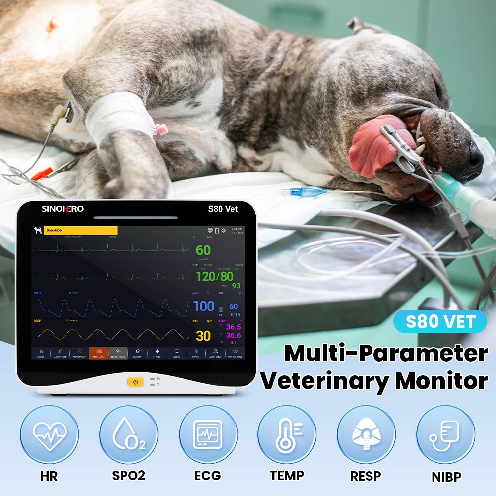 S80VET 10Inch Vet Patient Monitoring Devices Price Multi-parameter Vital Signs Monitor for Veterinary Animal Hospital
