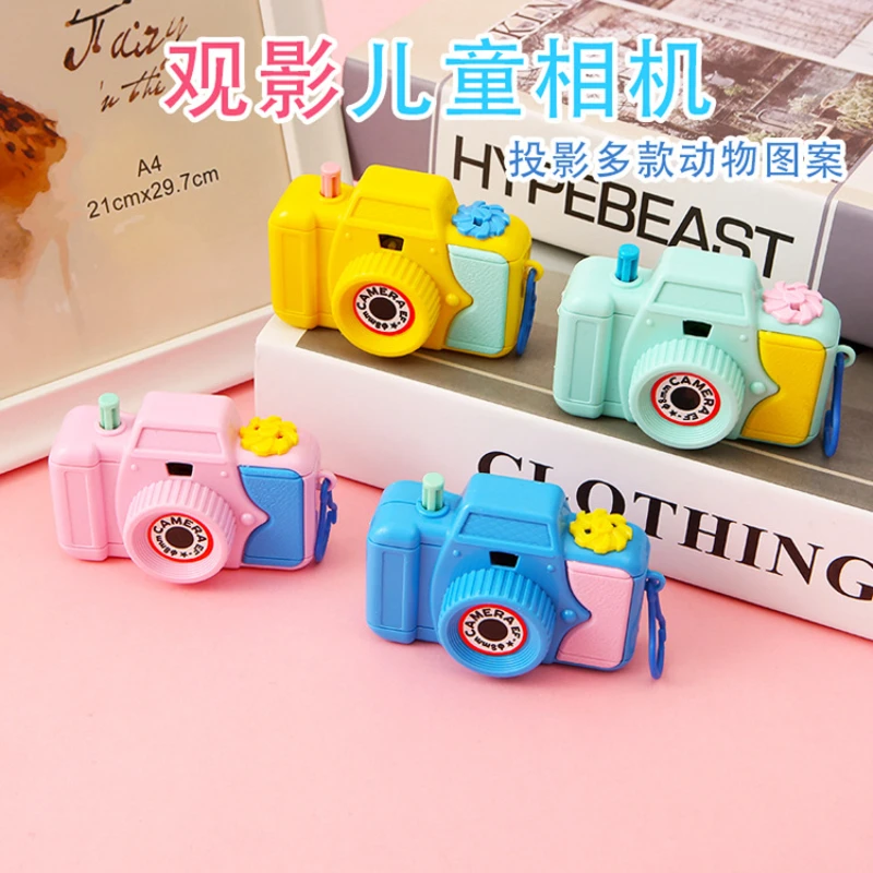 6 pcs Funny Mini Animal Pattern Cartoon Camera Toy Kids Educational Toys for Children Baby Projection Camera Gifts Random Color