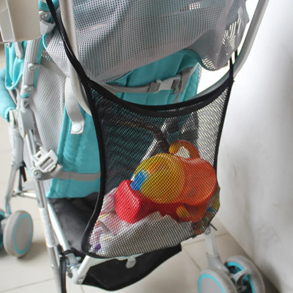 Baby Stroller Net Pocket Infant Stroller Mesh Bottle Diaper Storage Organizer Bag Holder Large Size Hanging Stroller Accessories