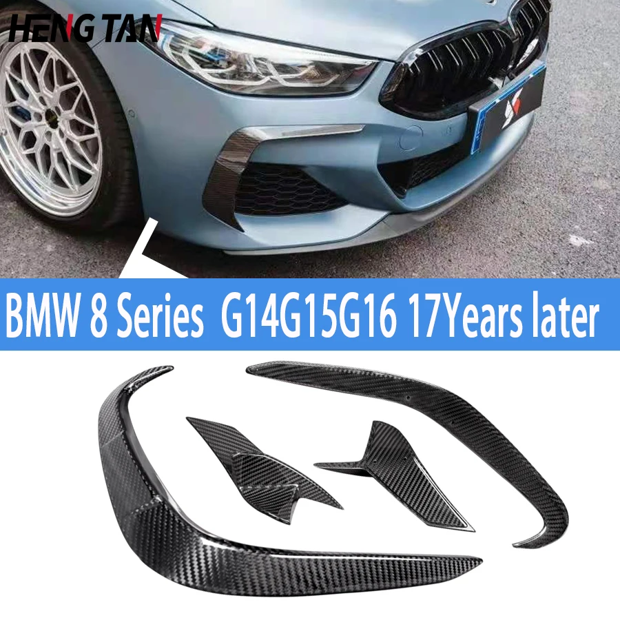 Carbon Car Front Bumper Wind knife For BMW 8 Series G14 G15 G16 2017+ Bumber Splitter Spoiler Canard Air Knife Surround Trim