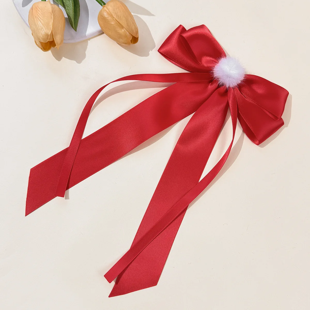 30 шт., заколки для волос с бантом из атласной ленты, 6-дюймовые длинные заколки с помпонами и кисточками для женщин и девочек, оптовая упаковка, аксессуары для головных уборов