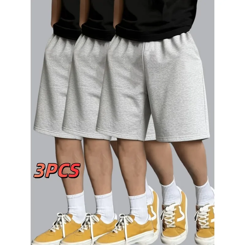 3-Pc of Men'S Sports Shorts, Casual and Breathable Five-Point Shorts Without Pockets, Home Wear Pants