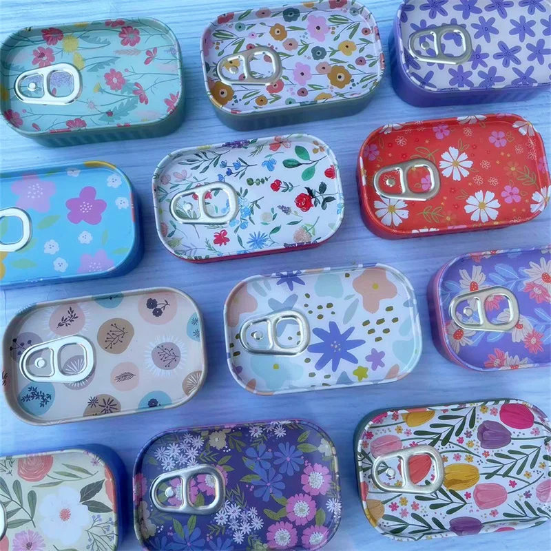 Random 1Pc Fresh Sardine Tins Storage Box Jewelry/Small Item Organizer Case Collectables Tins Box