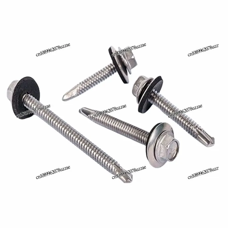 

410 Stainless Hexagonal Drill Tail Screw Dovetail Wire Color Steel Tile H Self-tapping Self-drilling T with Waterproof Pad M5.