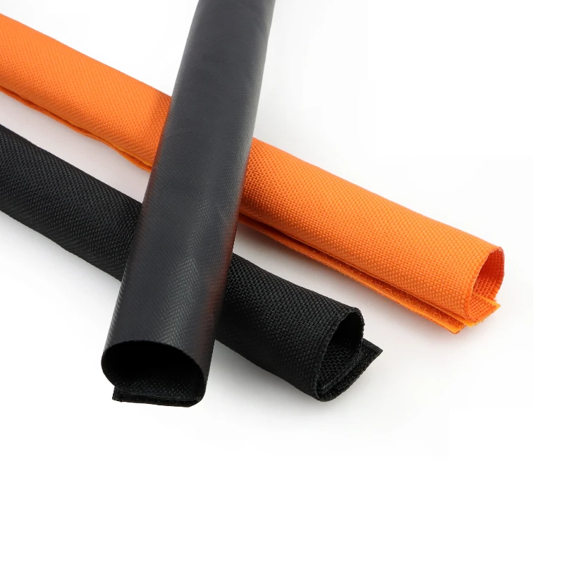 Hook‑Loop Cable Protection Sleeves 16‑100mm PET PVC Waterproof Reusable Wire Harness Wrap for Car Home Wire Management