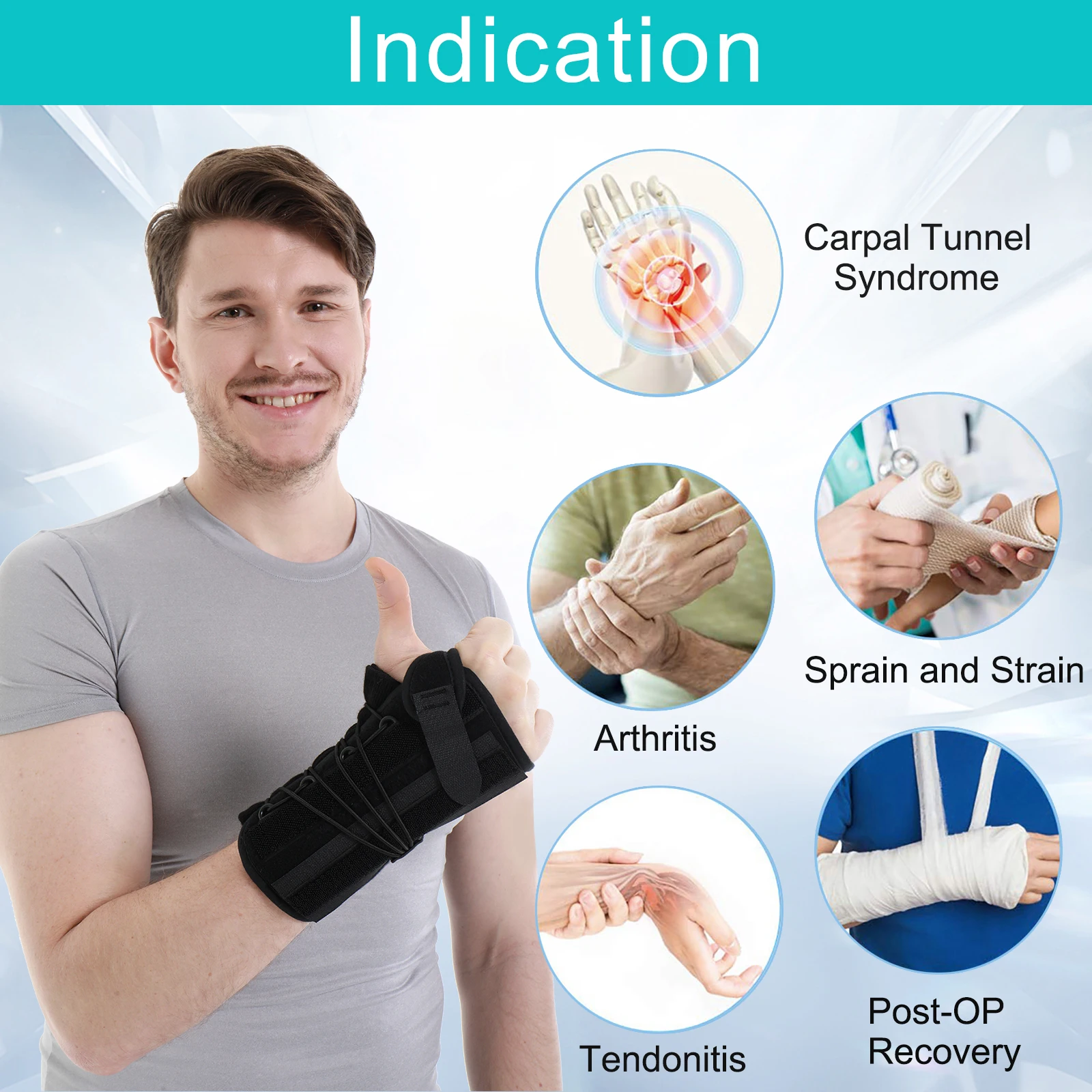 Unisex Universal Wrist Lacer Wrist Brace for Carpal Tunnel Syndrome & De Quervain’s Syndrome,Adjustable Night Wrist Support Brac