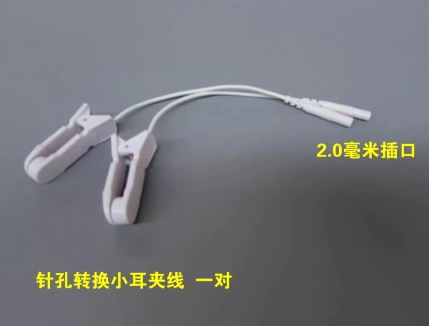 1Pair Beast & Ear Clip Electrode Lead Wires Cable Pin 2.5mm For Electrotherapy Massager TENS Lead Wire With Pin Relax Tool