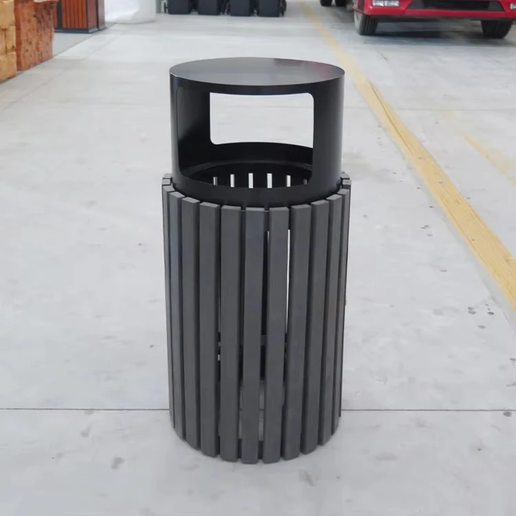xx-Side-opening Waste Container Garbage Recycling Trash Bin Eco-Friendly Metal Commercial Park Trash Can*