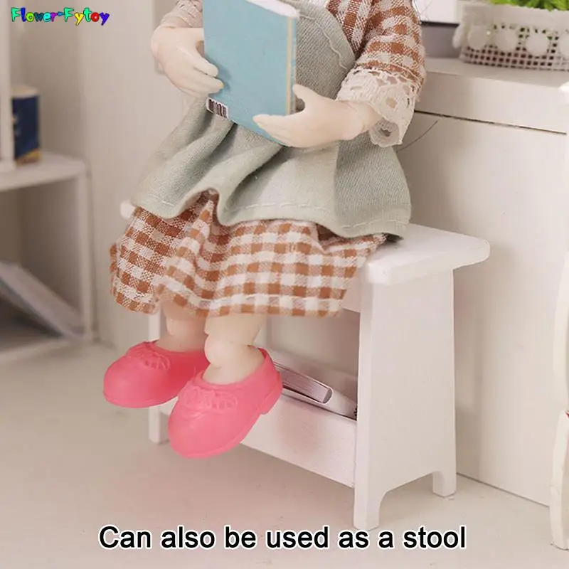 1:12 Dollhouse Mini Stool Desk Table Model Cabinet Bookshelf Furniture Decor Toy Mini Furniture Modern Night Table