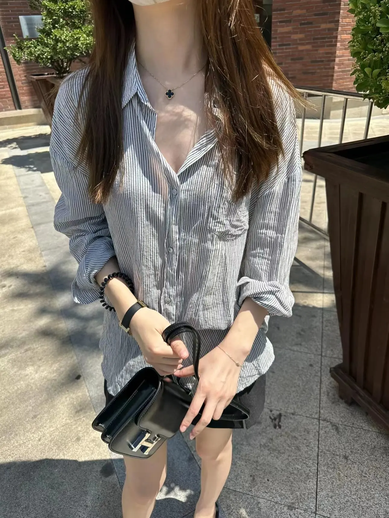 

Yvonne повседневные полосатые длинные све женские irt свободный крой удобные дышащие волокна из полиэстера весна осень мода