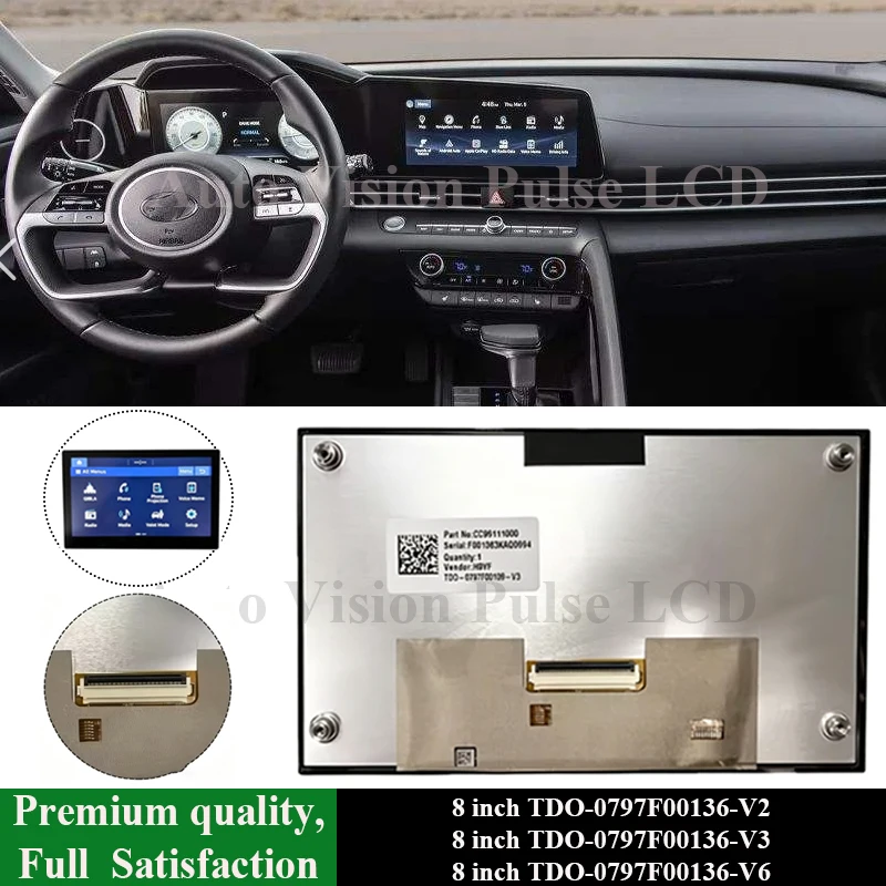 TDO-0797F00136-V2 TDO-0797F00136-V3 TDO-0797F00136-V6 LMB5F00136 LMB5F00136-V3BL-A LCD Screen For  K-I-A Hyun-dai Car Navigation